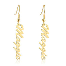 Load image into Gallery viewer, Drop Hanging Personalized Custom Name Earrings