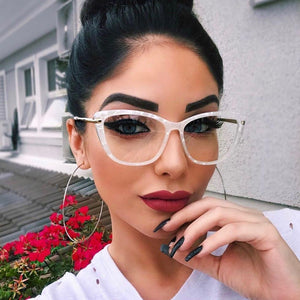 Vintage Transparent Cat Eye Crystal Sunglasses