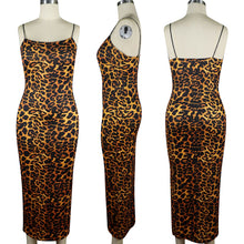 Load image into Gallery viewer, Leopard Print Spaghetti Straps Dress