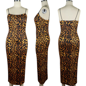 Leopard Print Spaghetti Straps Dress