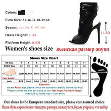 Load image into Gallery viewer, PU Peep Toe Ankle High Heel Boots