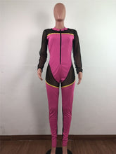 Load image into Gallery viewer, Sheer Mesh Color Patchwork Bandage Jumpsuit