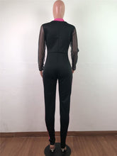 Load image into Gallery viewer, Sheer Mesh Color Patchwork Bandage Jumpsuit