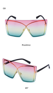 Oversized Rainbow Gradient Sunglasses