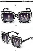 Load image into Gallery viewer, Fashion Custom Letters Square Diamond Sunglasses