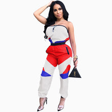 Load image into Gallery viewer, Color Patchwork Casual Strapless Jumpsuit