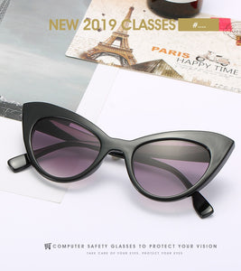 Vintage Plastic Titanium Framed Cat Eye Sunglasses