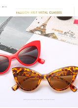 Load image into Gallery viewer, Vintage Plastic Titanium Framed Cat Eye Sunglasses