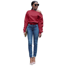 Load image into Gallery viewer, Long Sleeve Off Shoulder Sweatshirt