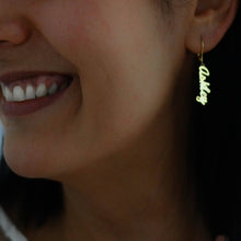 Load image into Gallery viewer, Drop Hanging Personalized Custom Name Earrings