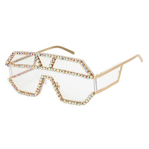 Fashion Oversized Square Diamond Sunglasses