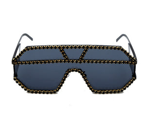 Fashion Oversized Square Diamond Sunglasses