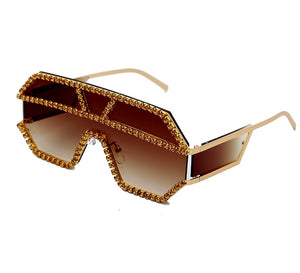 Fashion Oversized Square Diamond Sunglasses