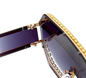 Fashion Oversized Square Diamond Sunglasses