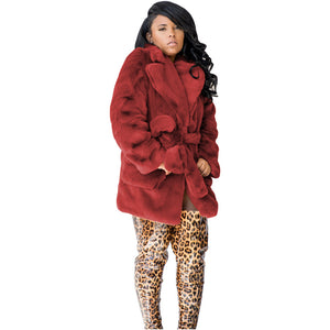 Winter Faux Fur Women Coat In 5 Solid Colors