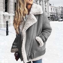 Load image into Gallery viewer, Faux Fur Fleece Aviator Jacket