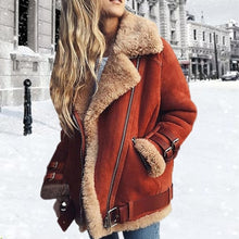 Load image into Gallery viewer, Faux Fur Fleece Aviator Jacket