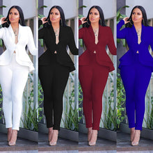 Load image into Gallery viewer, Women&#39;s Pencil Pants Suit Two Piece Set