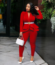 Load image into Gallery viewer, Women&#39;s Pencil Pants Suit Two Piece Set