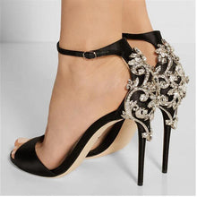 Load image into Gallery viewer, Rhinestone Stiletto Crystal Thin Heels