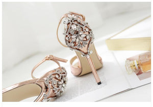 Rhinestone Stiletto Crystal Thin Heels