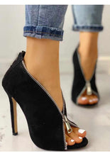 Load image into Gallery viewer, Zipper Fashion Peep Toe Pumps