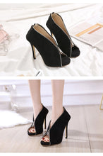 Load image into Gallery viewer, Zipper Fashion Peep Toe Pumps