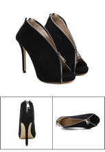 Load image into Gallery viewer, Zipper Fashion Peep Toe Pumps