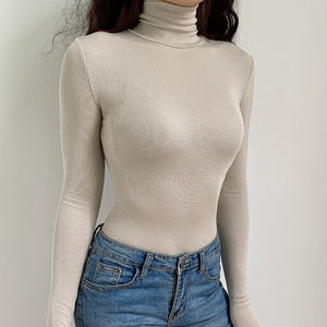 Fall/Winter Casual Turtleneck Long Sleeve Bodysuit