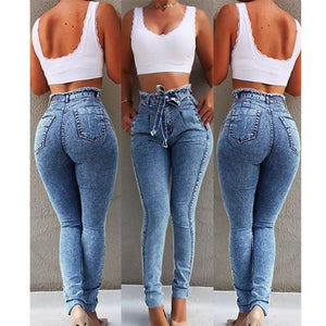 Women's High Waist Skinny Stretch Push Up Jeans