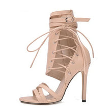 Load image into Gallery viewer, Roman Buckle Strap Gladiator Lace Up Peep Toe Sandals High Heels