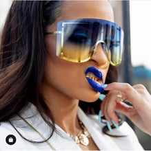 Load image into Gallery viewer, Fashion Oversized Blue Yellow Gradient Sunglasses