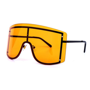 Fashion Oversized Blue Yellow Gradient Sunglasses